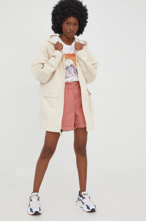 New Balance geaca WJ21550CTU femei, culoarea bej, de tranzitie, oversize