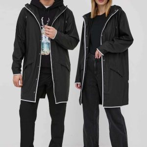 SS22-KUU00R_99X_F1.jpg Rains geaca 18540 Long Jacket Reflective culoarea negru, de tranzitie