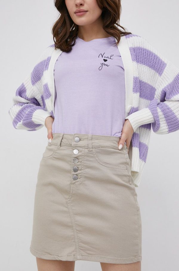 JDY fusta culoarea bej, mini, drept