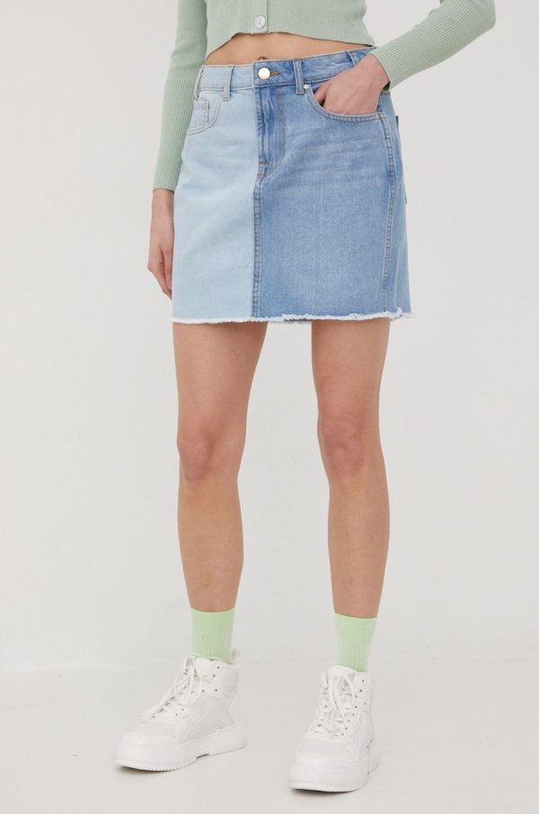 Only fusta jeans mini, drept