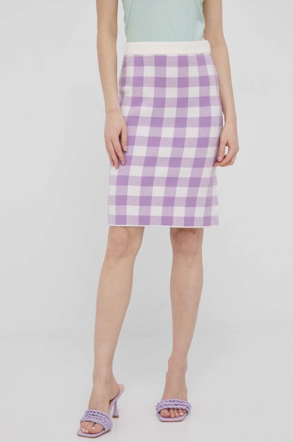 JDY fusta culoarea violet, mini, drept