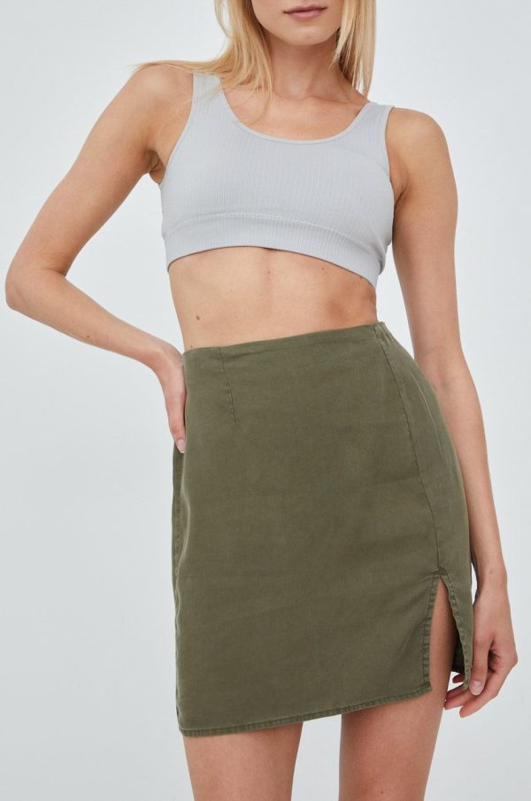 SS22-SDD07M_77X_F1.jpg Noisy May fusta culoarea verde, mini, drept