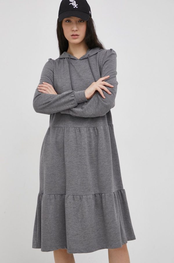 JDY Rochie culoarea gri, mini, model drept