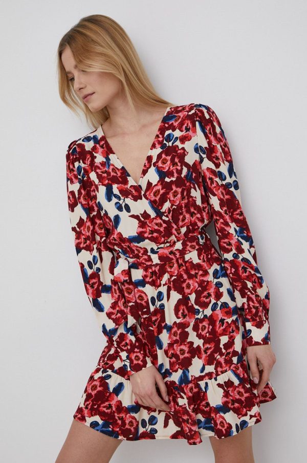 JDY rochie culoarea rosu, mini, evazati