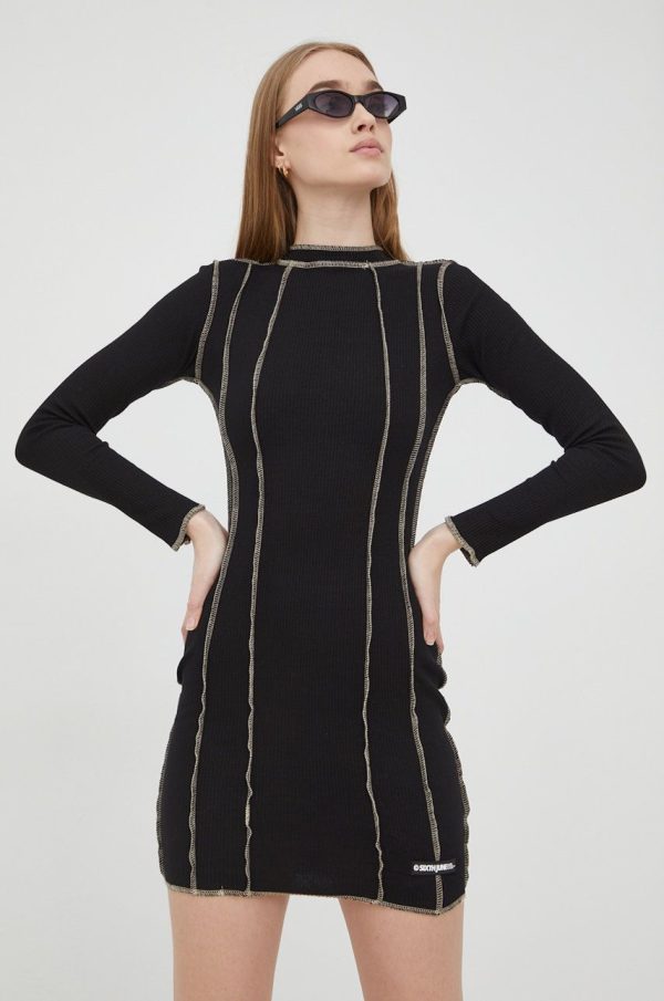 Sixth June rochie culoarea negru, mini, mulata