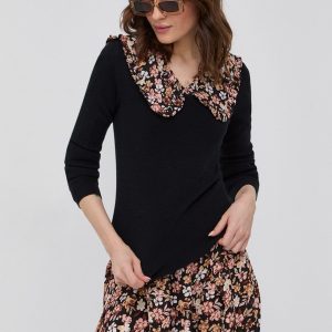 SS22-SWD009_99X_F1.jpg Vero Moda Pulover femei, culoarea negru, light