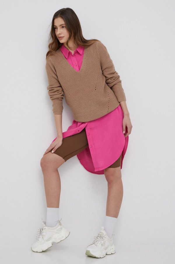 SS22-SWD00G_88X_F1.jpg Vila pulover femei, culoarea maro, light