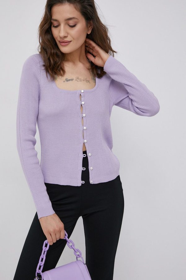 Vila cardigan femei, culoarea violet, light