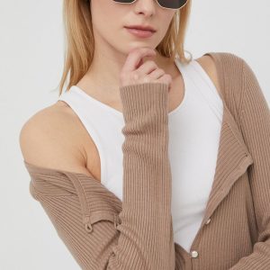 Vila cardigan femei, culoarea maro, light