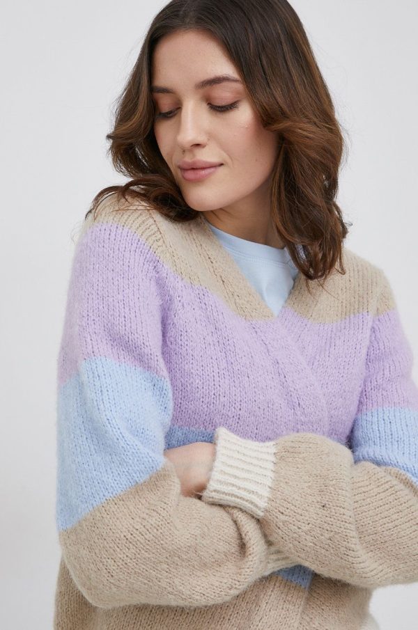 Pieces cardigan femei, culoarea bej