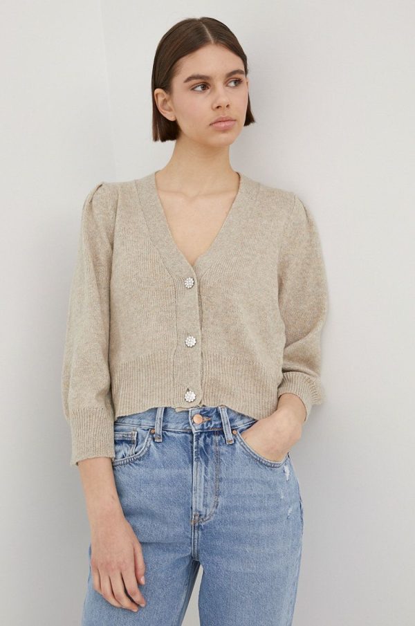 JDY cardigan femei, culoarea bej, light