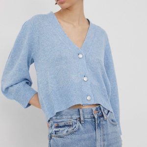 JDY cardigan femei, culoarea violet, light