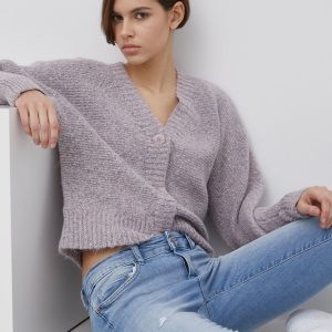 SS22-SWD056_04X_F1.jpg Only cardigan din amestec de lana femei, culoarea violet, călduros