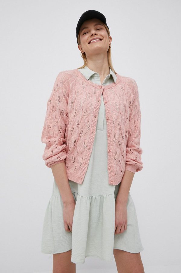 Only cardigan femei, culoarea roz, light