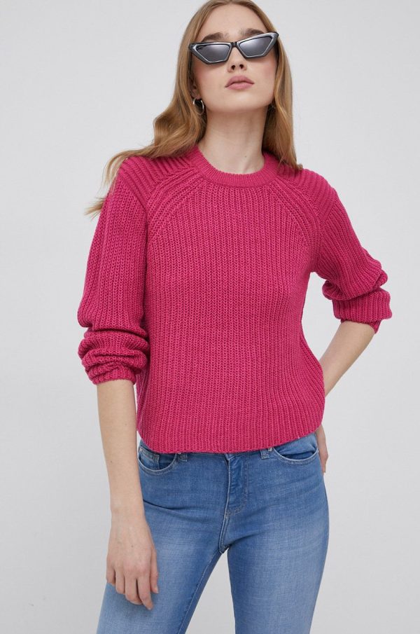 SS22-SWD05Z_42X_F1.jpg Only pulover femei, culoarea roz,