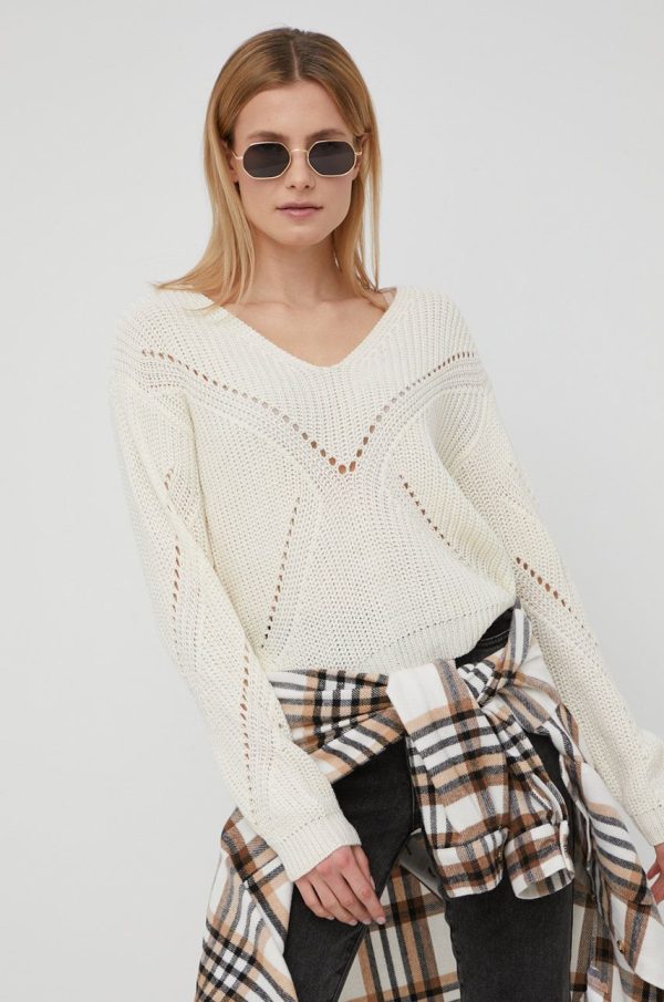 SS22-SWD083_08X_F1.jpg JDY pulover femei, culoarea bej, light