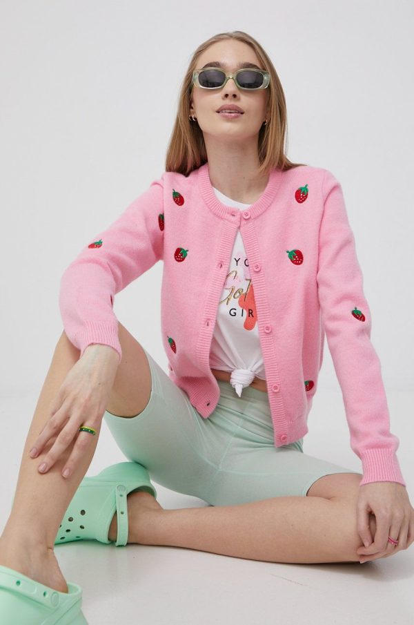 Pieces cardigan femei, culoarea roz