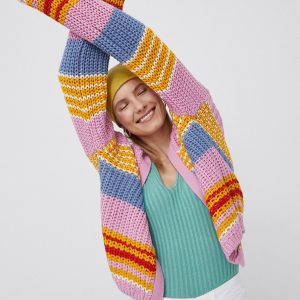Noisy May cardigan femei, culoarea violet