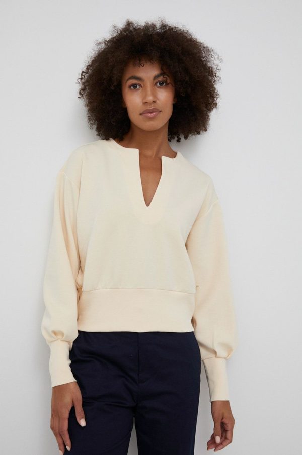 SS22-SWD0FZ_08X_F1.jpg Scotch & Soda bluza femei, culoarea bej, neted