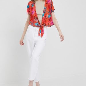 SS22-TSD08J_23X_F1.jpg Desigual bluza culoarea portocaliu
