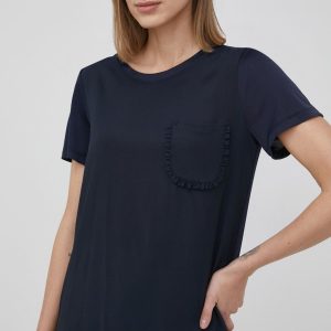 Pennyblack bluza din amestec de matase culoarea albastru marin