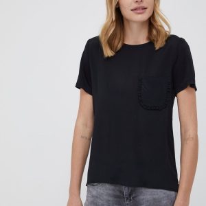 Pennyblack bluza din amestec de matase culoarea negru