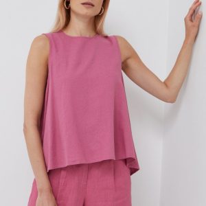 SS22-TSD1SA_42X_F1.jpg Sisley bluza din in culoarea roz