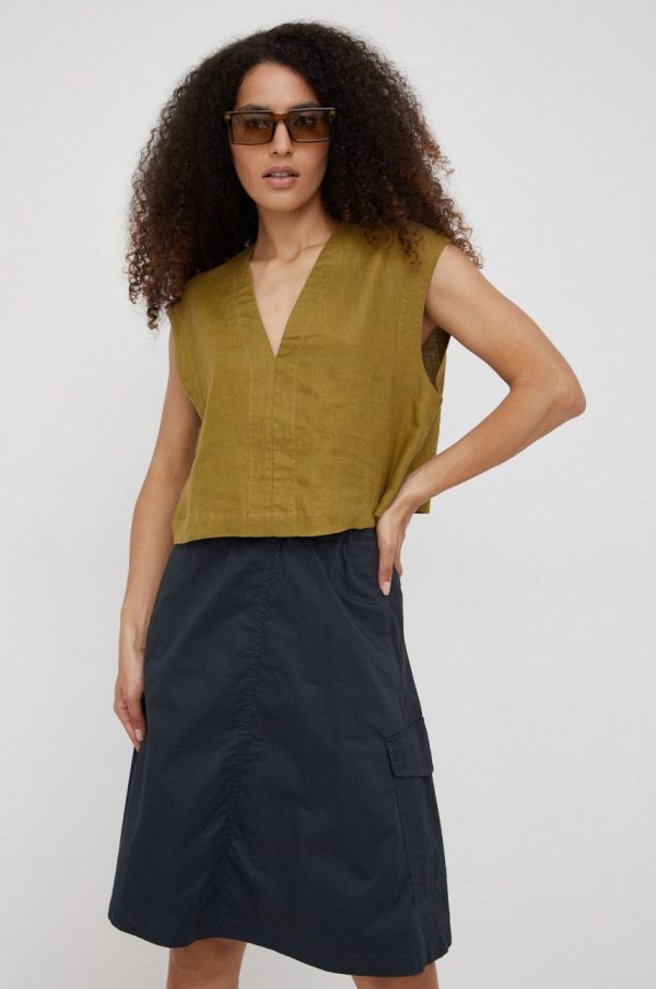 SS22-TSD1SD_78X_F1.jpg Sisley bluza din in culoarea verde