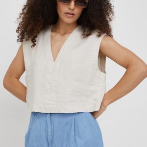 SS22-TSD1SE_02X_F1.jpg Sisley bluza din in culoarea bej