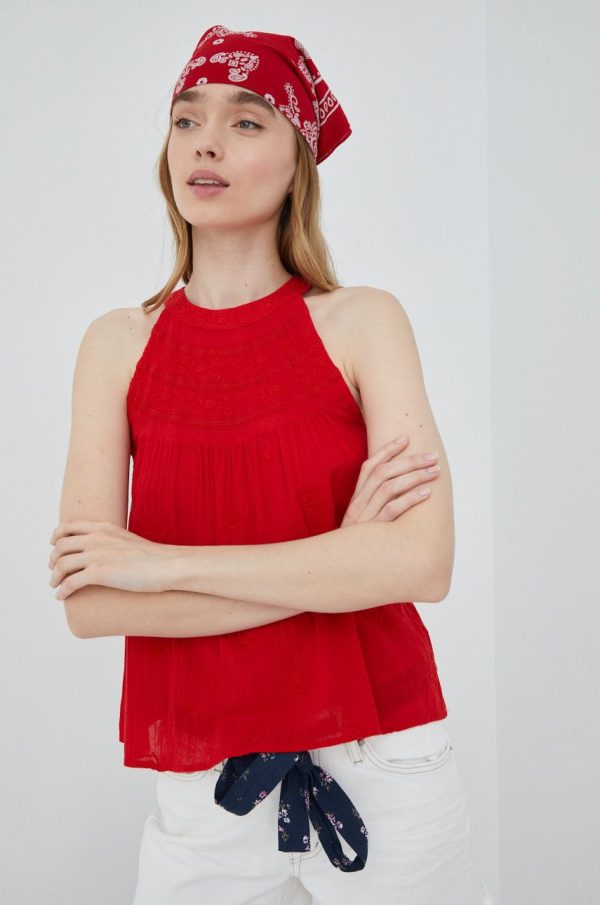 Superdry bluza din bumbac culoarea rosu