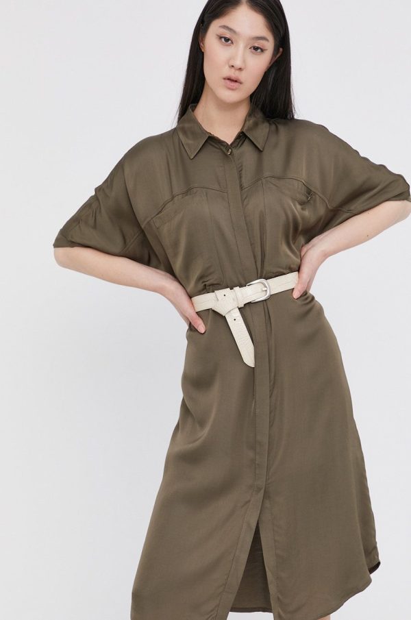 Answear Lab Rochie culoarea verde, mini, model drept