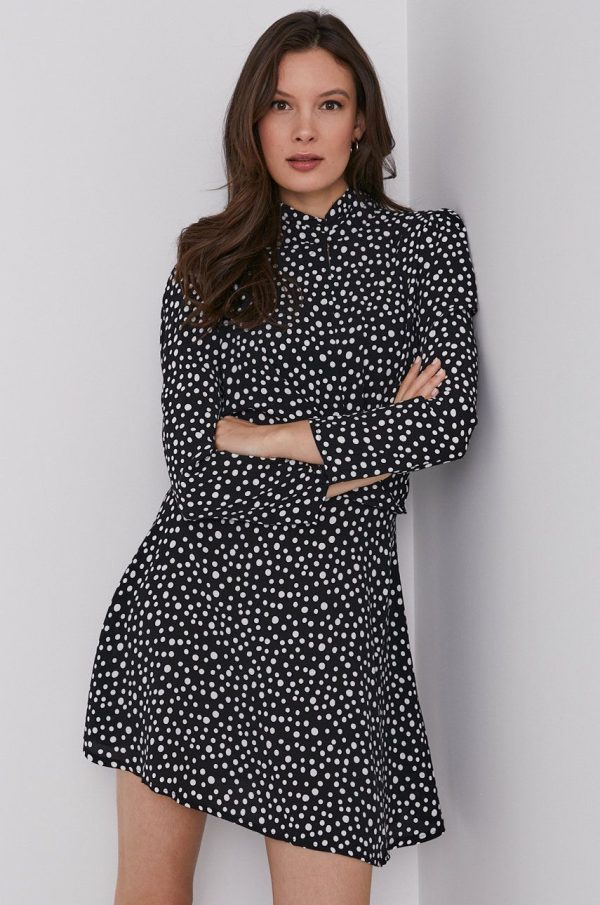Answear Lab Rochie culoarea negru, mini, evazata
