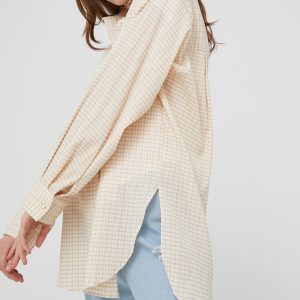 WW22-KDD0EJ_80X_F1.jpg Answear Lab camasa femei, culoarea bej, cu guler clasic, relaxed