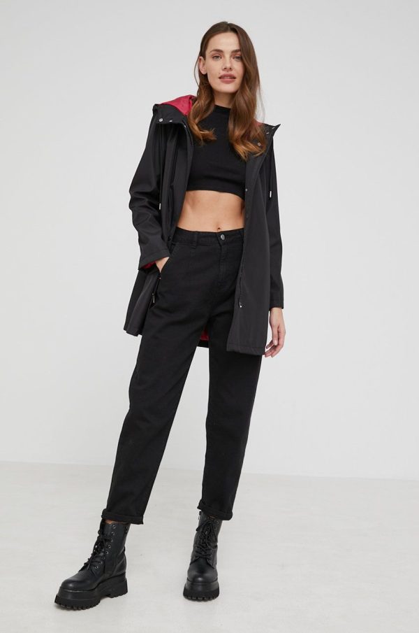 Answear Lab geaca femei, culoarea negru, de tranzitie