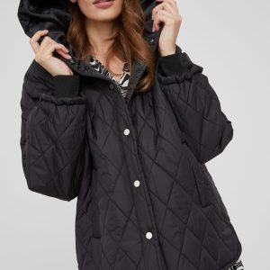Answear Lab geaca femei, culoarea negru, de tranzitie, oversize