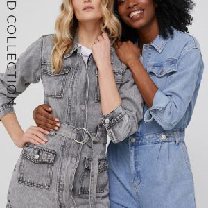 WW22-KUD09Z_90X_F1.jpg Geaca jeans Answear Lab X Colecție limitată No Shame No Fear femei, culoarea gri, de tranzitie