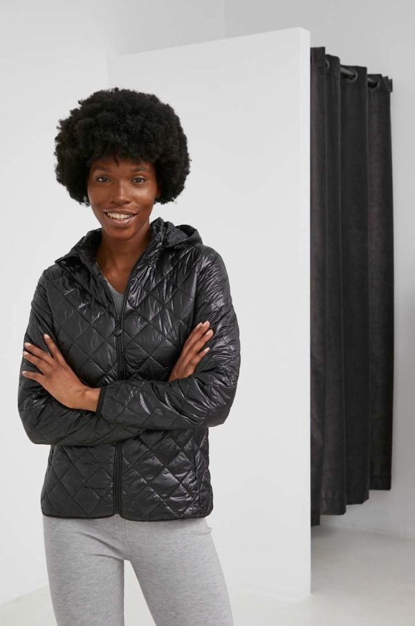 Answear Lab geaca femei, culoarea negru, de tranzitie