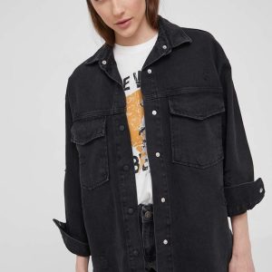 WW22-KUD0B1_99X_F1.jpg Answear Lab geaca jeans femei, culoarea negru, de tranzitie