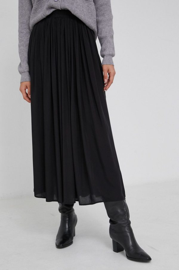 WW22-SDD00J_77X_F1.jpg Answear Lab Fustă culoarea negru, maxi, evazata