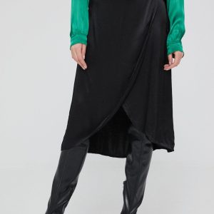 Answear Lab fusta culoarea negru, midi, drept