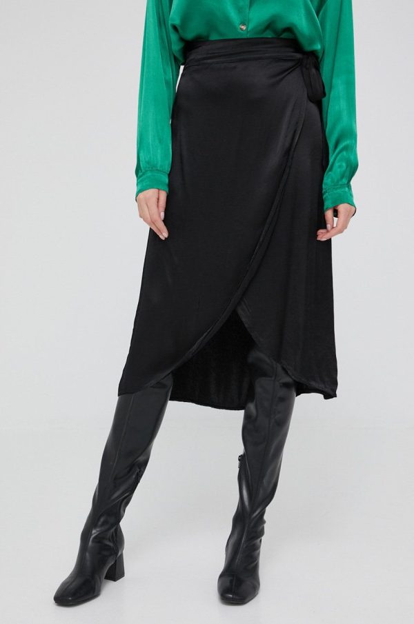 Answear Lab fusta culoarea negru, midi, drept