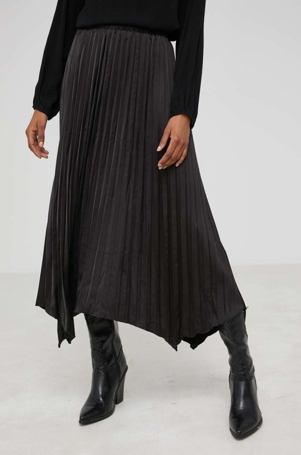 WW22-SDD02O_99X_F1.jpg Answear Lab fusta culoarea negru, midi, evazati
