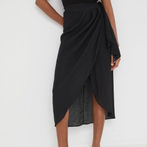 Answear Lab fusta culoarea negru, midi, drept