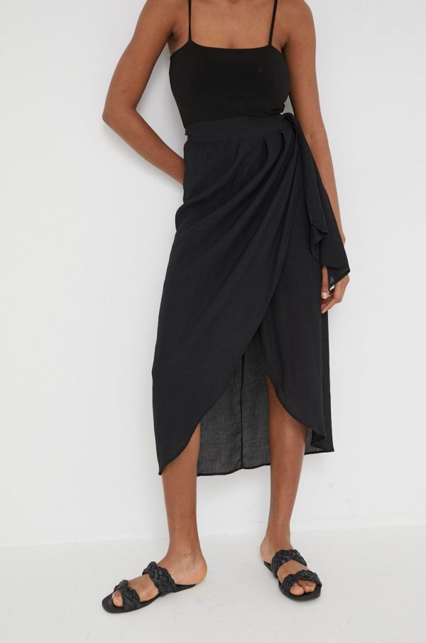Answear Lab fusta culoarea negru, midi, drept