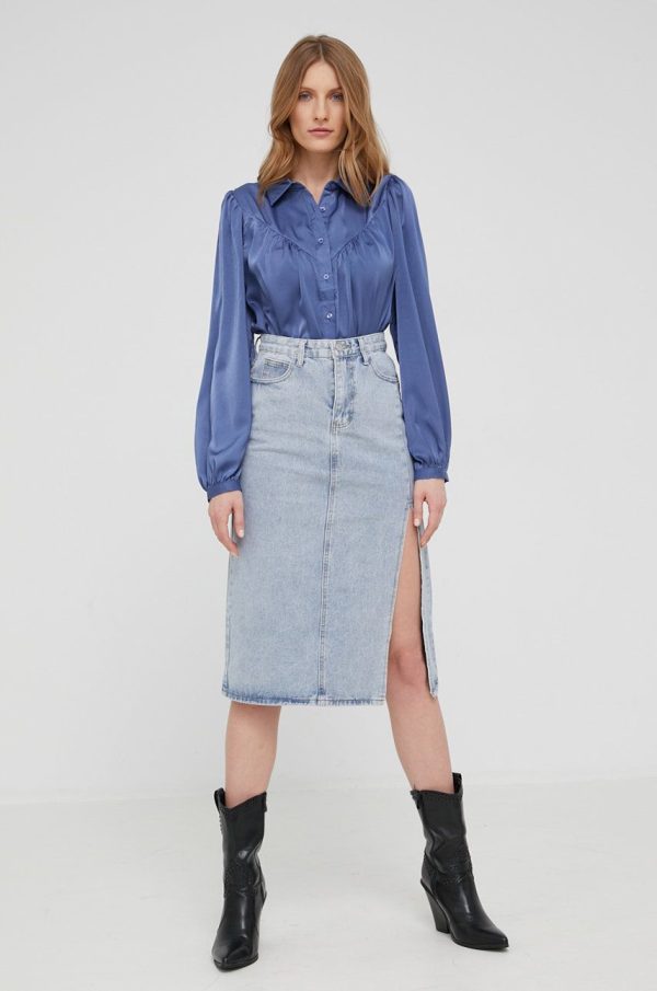 WW22-SDD05E_55X_F2.jpg Answear Lab fusta jeans midi, drept