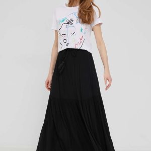 WW22-SDD05H_99X_F1.jpg Answear Lab fusta culoarea negru, midi, evazati