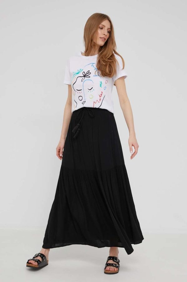 WW22-SDD05H_99X_F1.jpg Answear Lab fusta culoarea negru, midi, evazati