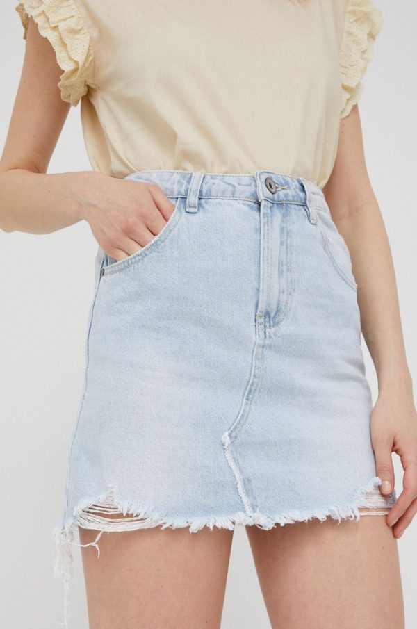 Answear Lab fusta jeans mini, drept