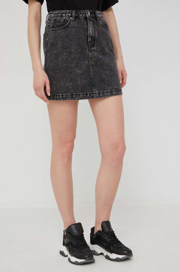 Answear Lab fusta jeans culoarea negru, mini, drept