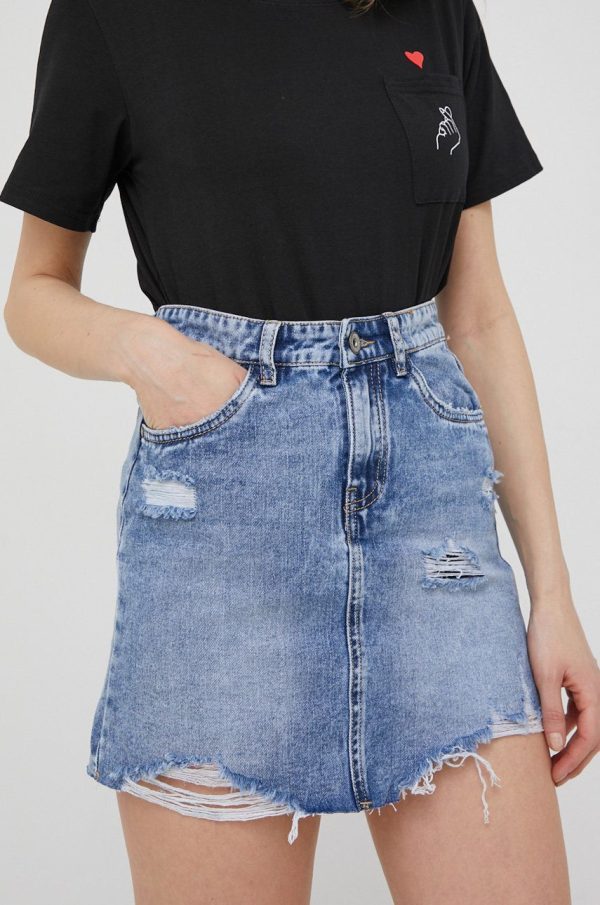 WW22-SDD05Y_55X_F1.jpg Answear Lab fusta jeans mini, drept